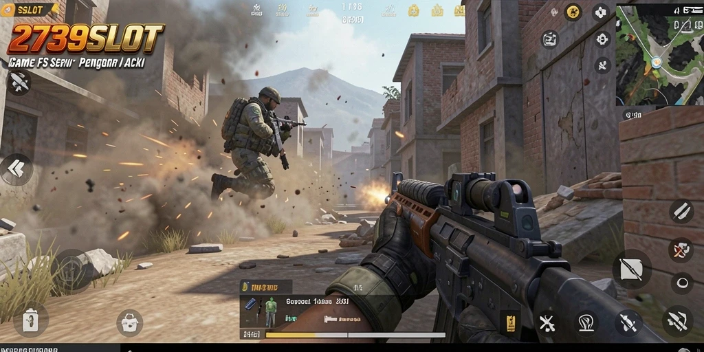 Screenshot utama menunjukkan aksi mendebarkan dalam 2739SLOT FPS.