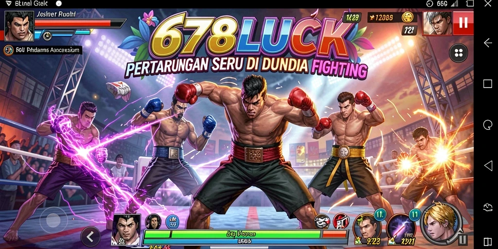 Screenshot gameplay 678LUCK menunjukkan pertarungan seru antara karakter.