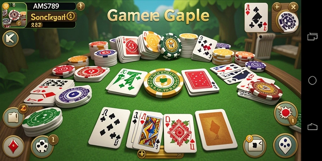 Tampilan gameplay seru Gaple yang penuh strategi.