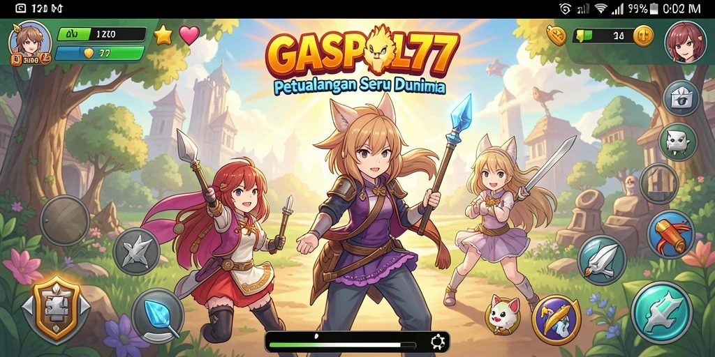 Tampilan menarik dari gameplay <strong>GASPOL77</strong> dengan karakter anime yang dinamis.