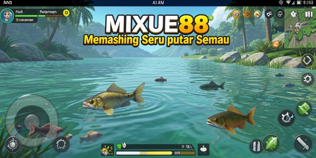Tampilan gameplay <strong>MIXUE88</strong> saat menangkap ikan yang beragam dan indah.